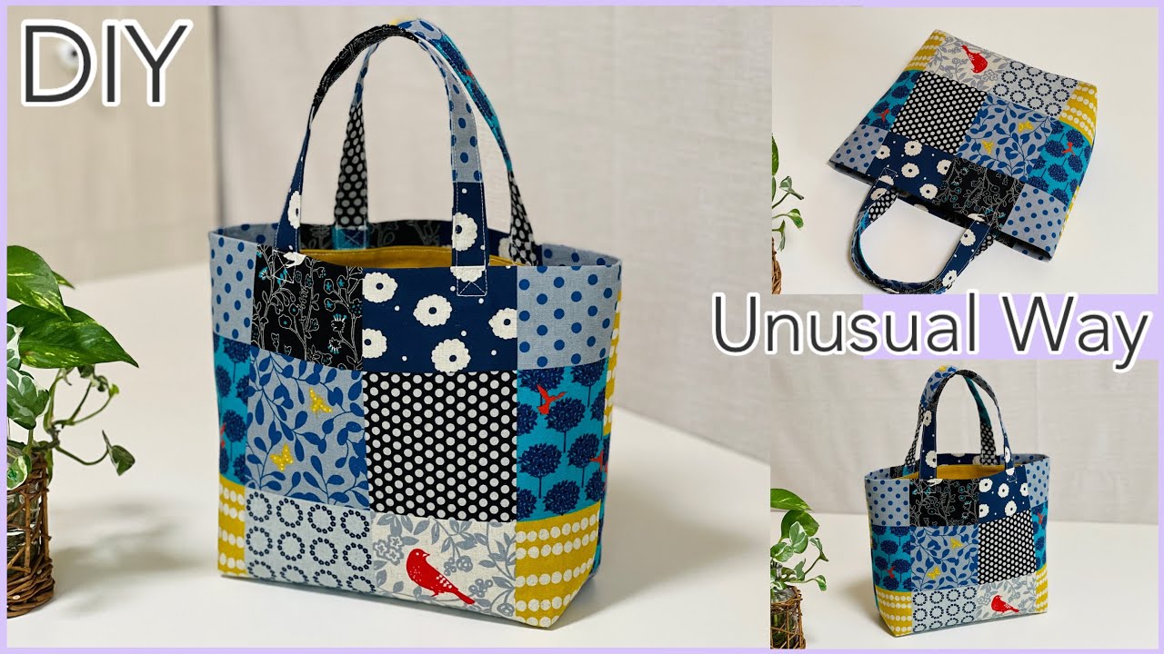 トートバッグのちょっと変わった作り方Unusual Way For Making Totebag, Super Easy Sewing Tutorials, diy