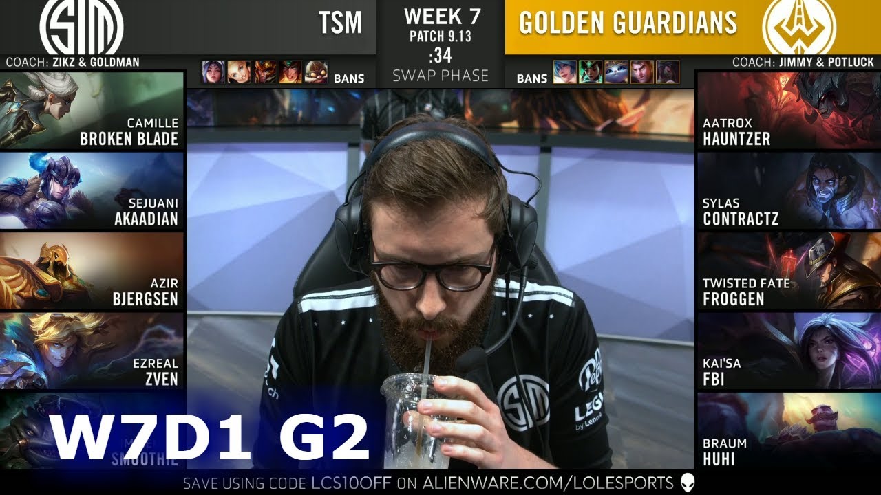 TSM vs GGS | Week 7 Day 1 S9 LCS Summer 2019 | TSM vs Golden Guardians W7D1