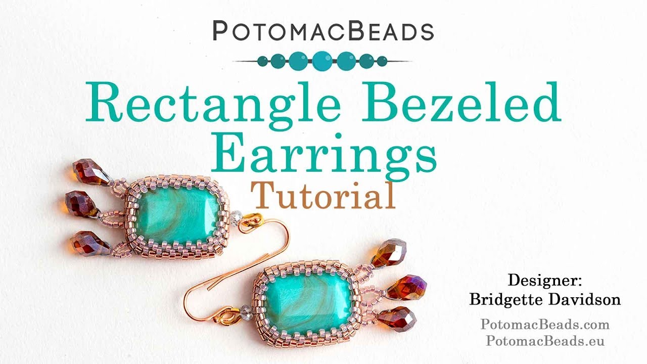 Bezeled Rectangle Earrings - DIY Jewelry Making Tutorial by PotomacBeads