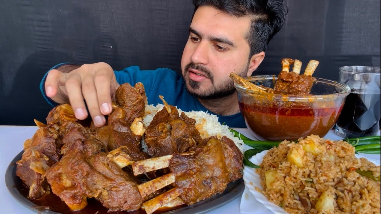 ASMR EATING SPICY MUTTON CURRY+WHITE RICE || REAL MUKBANG(NO TALKING)