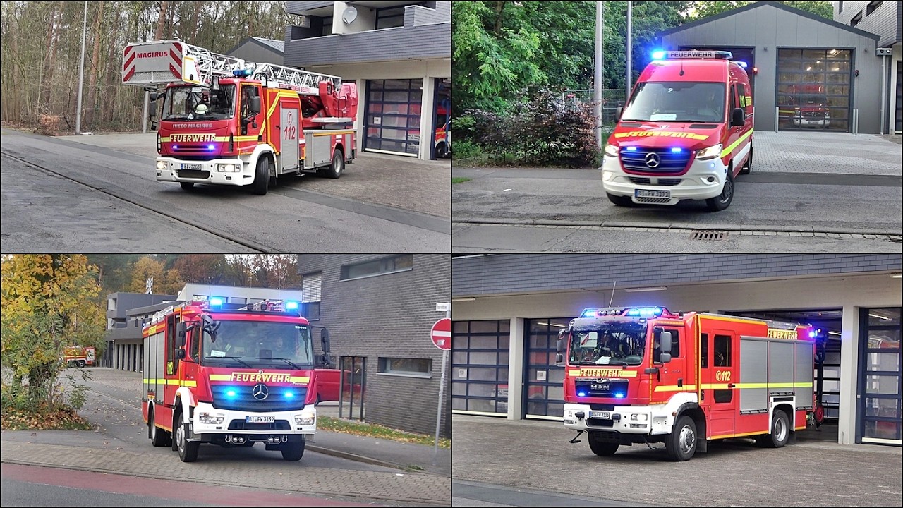 [FEUERWACHE S&Uuml;D] Einsatzfahrten Feuerwehr Bielefeld - L&ouml;schzug, VLF und FF-Alarm