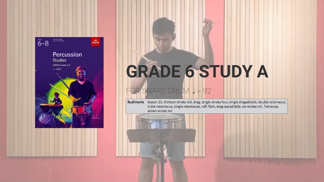 ABRSM Percussion 2020 - G6 Snare Drum Study A