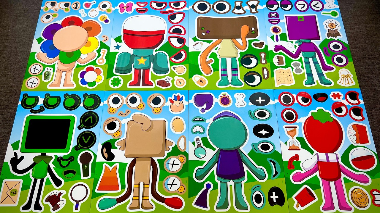 Dandy’s World 2 Sticker Book with Dandy, Astro, Pebble, Boxten | DIY ASMR Paper