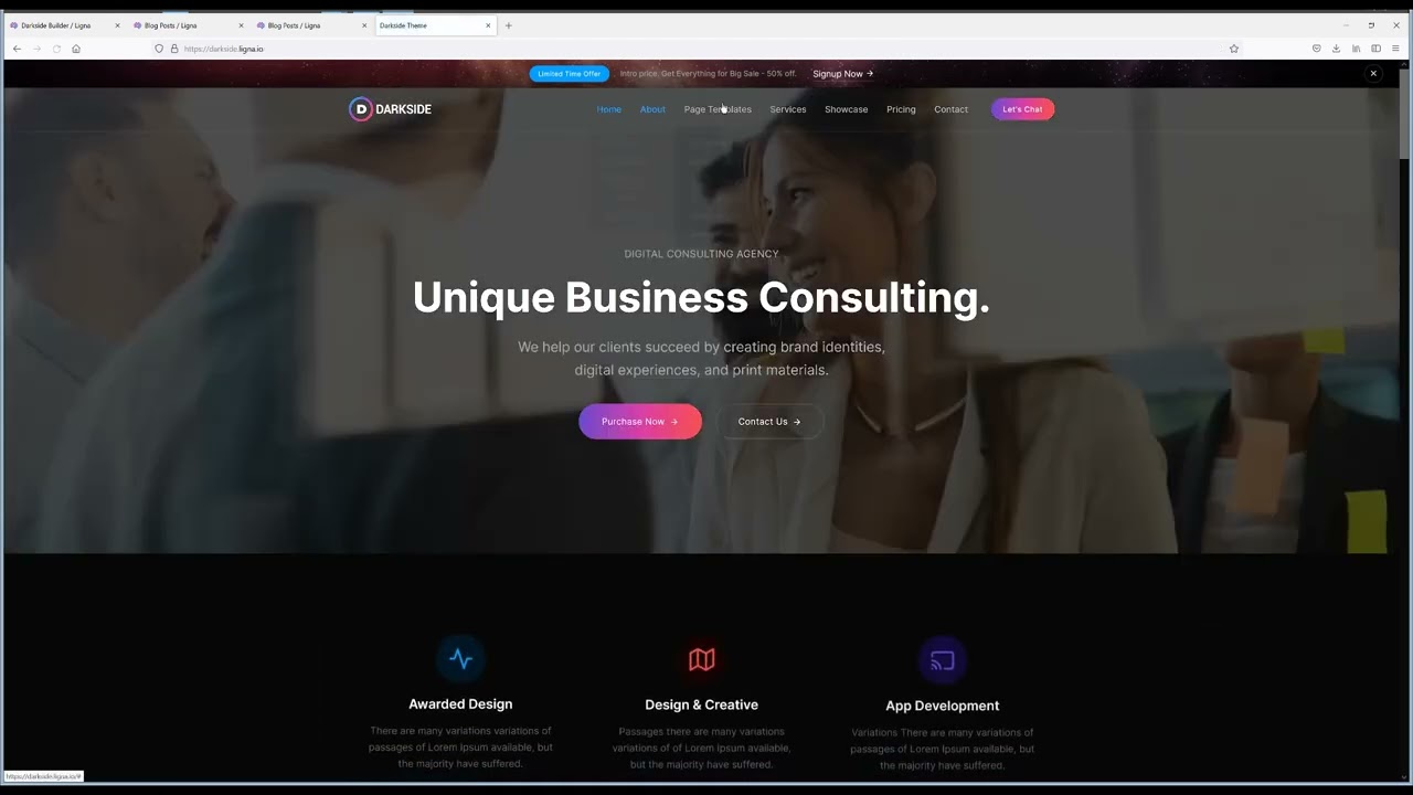 Build A Website and Blog Using Ligna's Website Builder & Darkside Theme - Part 1