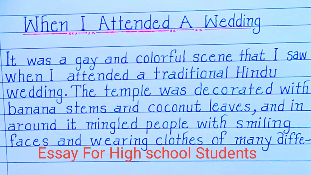 When I Attended A Wedding Essay in English// Essay Writing