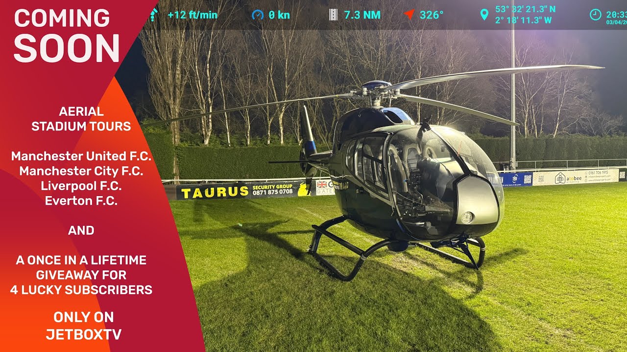 G-HVRZ takes a night flight from Manchester Heliport, Barton