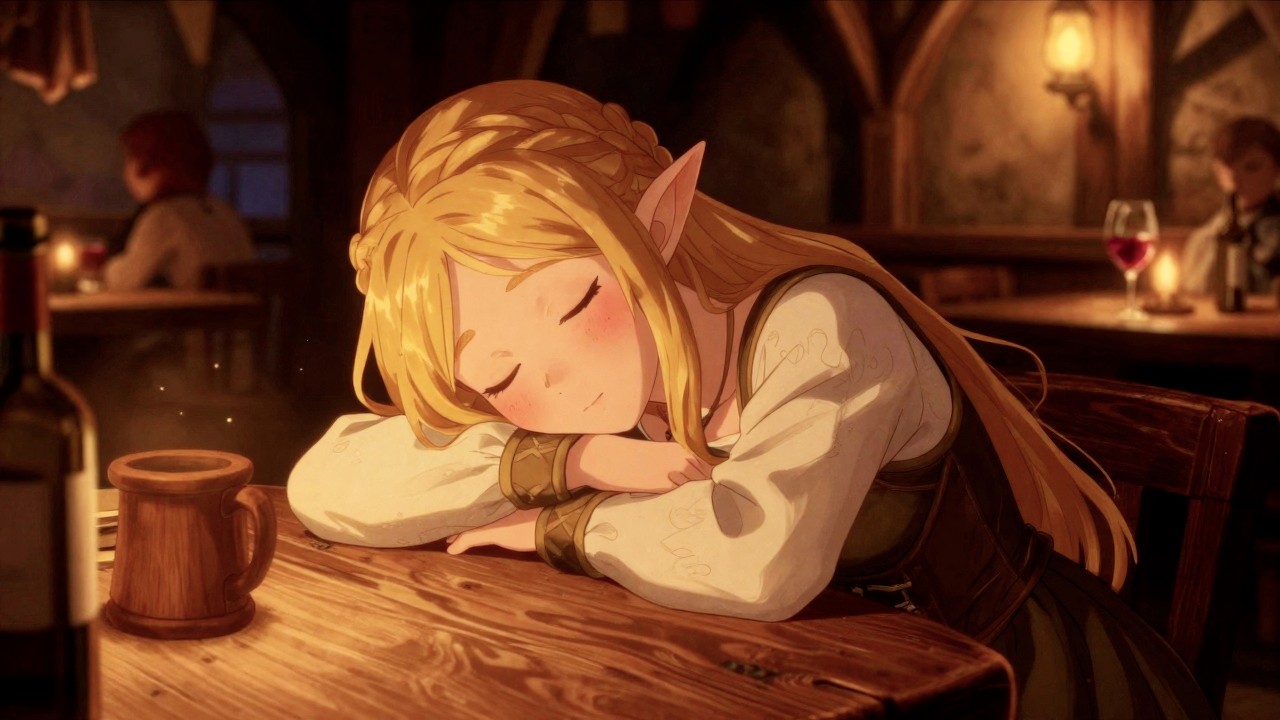 🌙 COZY Medieval Tavern at NIGHT | Fall Asleep to Fantasy Inn Ambience & Fireplace Sounds