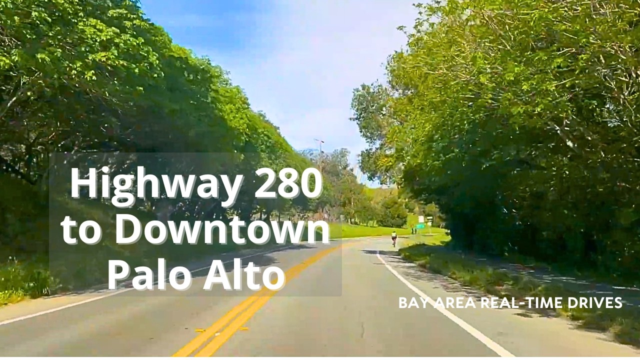 Highway 280 to Downtown Palo Alto | Sand Hill & Palm Drive (Real-Time Drive, No Music)