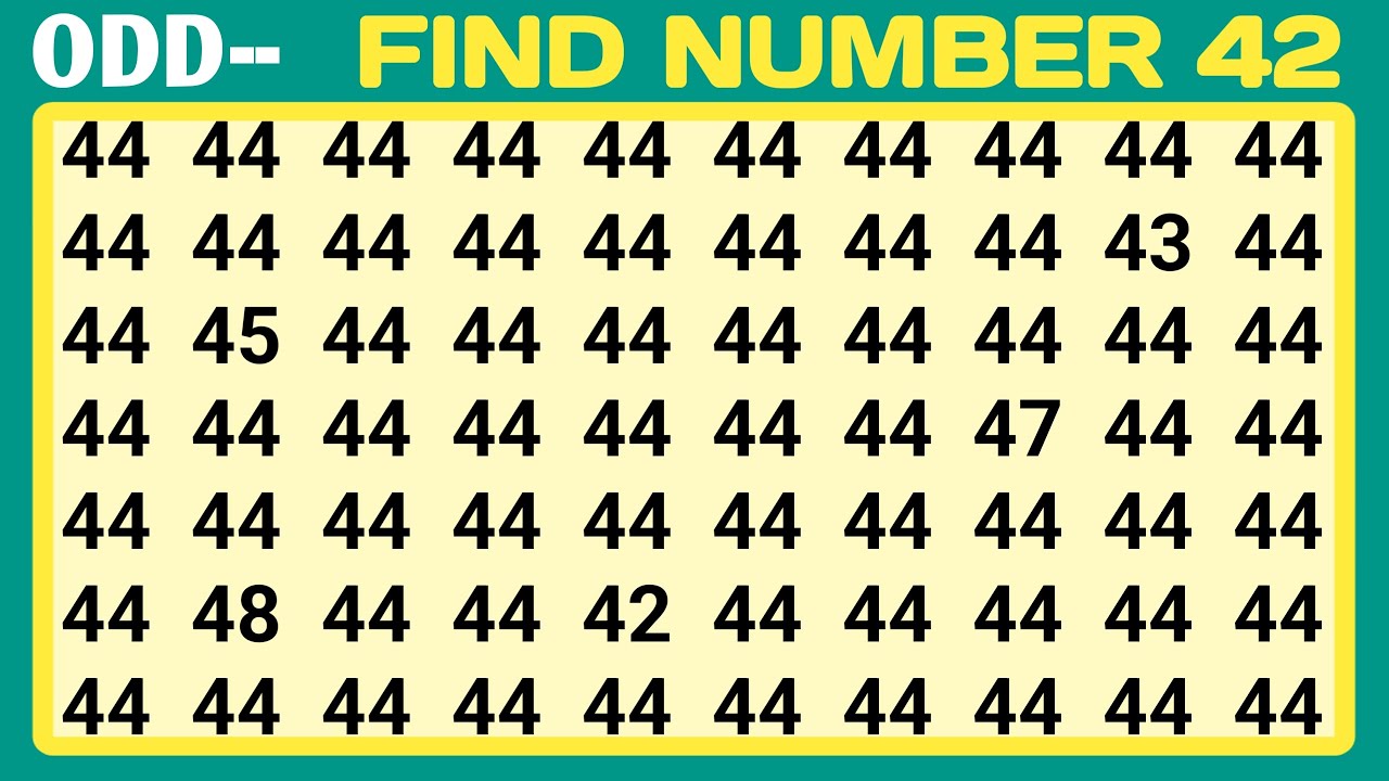 ARE YOU SMART ENOUGH? FIND NUMBER 42