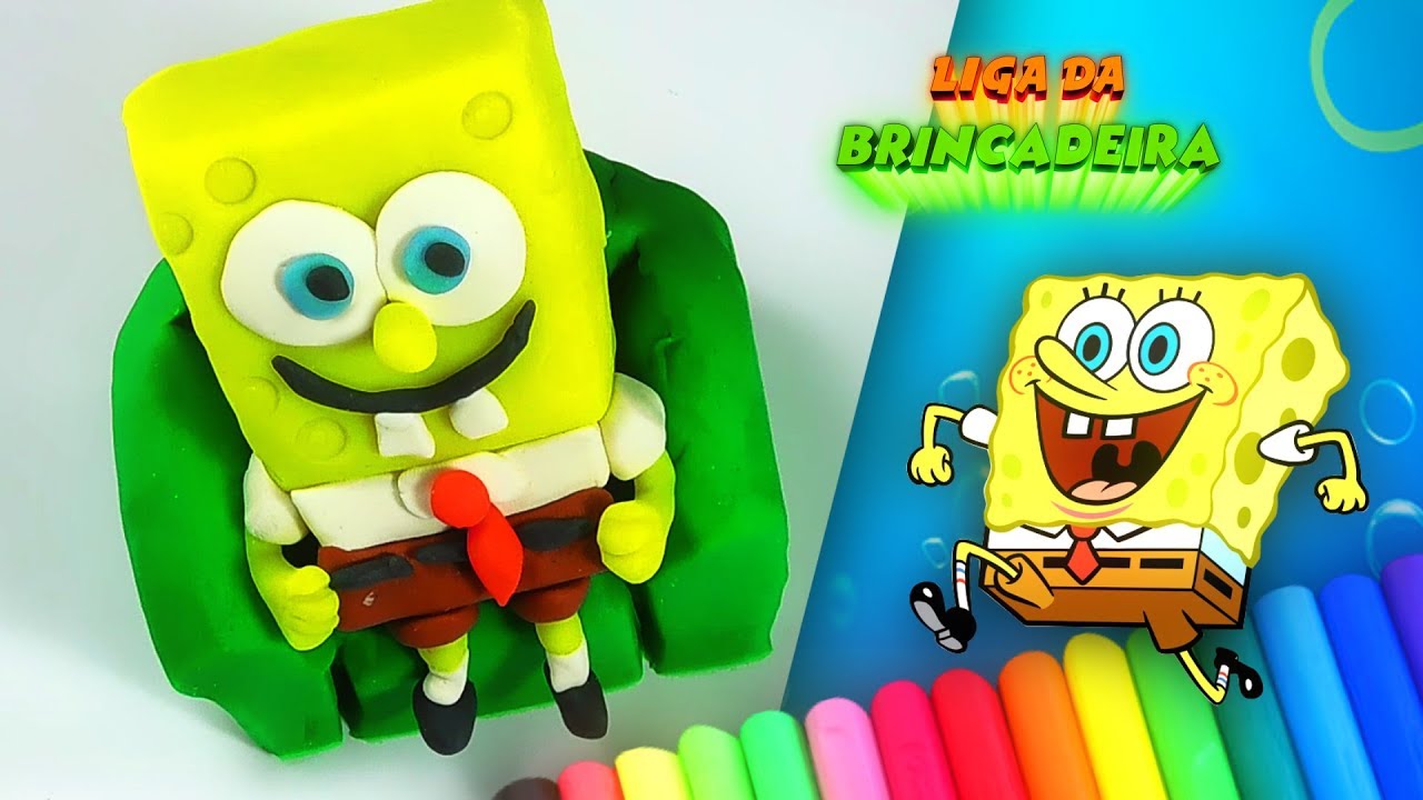 BOB ESPONJA de MASSINHA de BRINCAR - Massinha Play Doh - Vídeo para criança - Vídeo de massinha