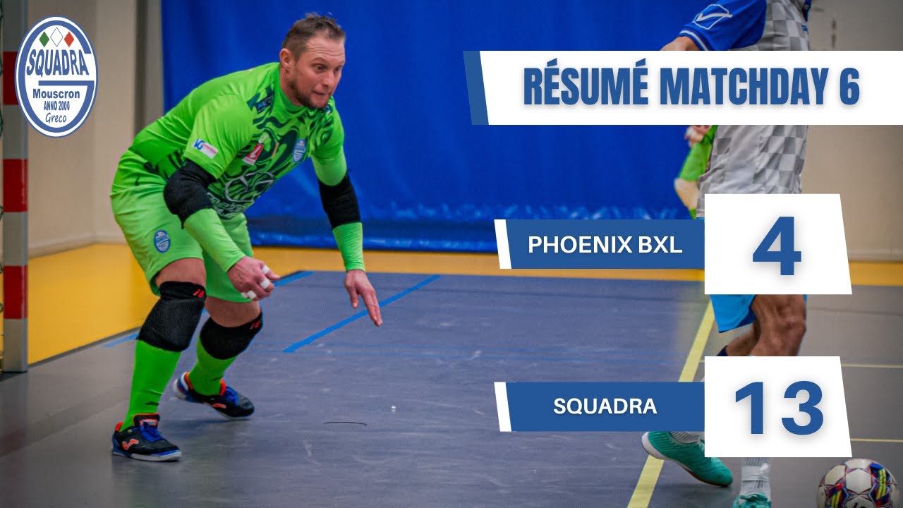 PHOENIX BXL 4 - 13 SQUADRA - Résumé 6ème journée - D2 Futsal Belge 24/25