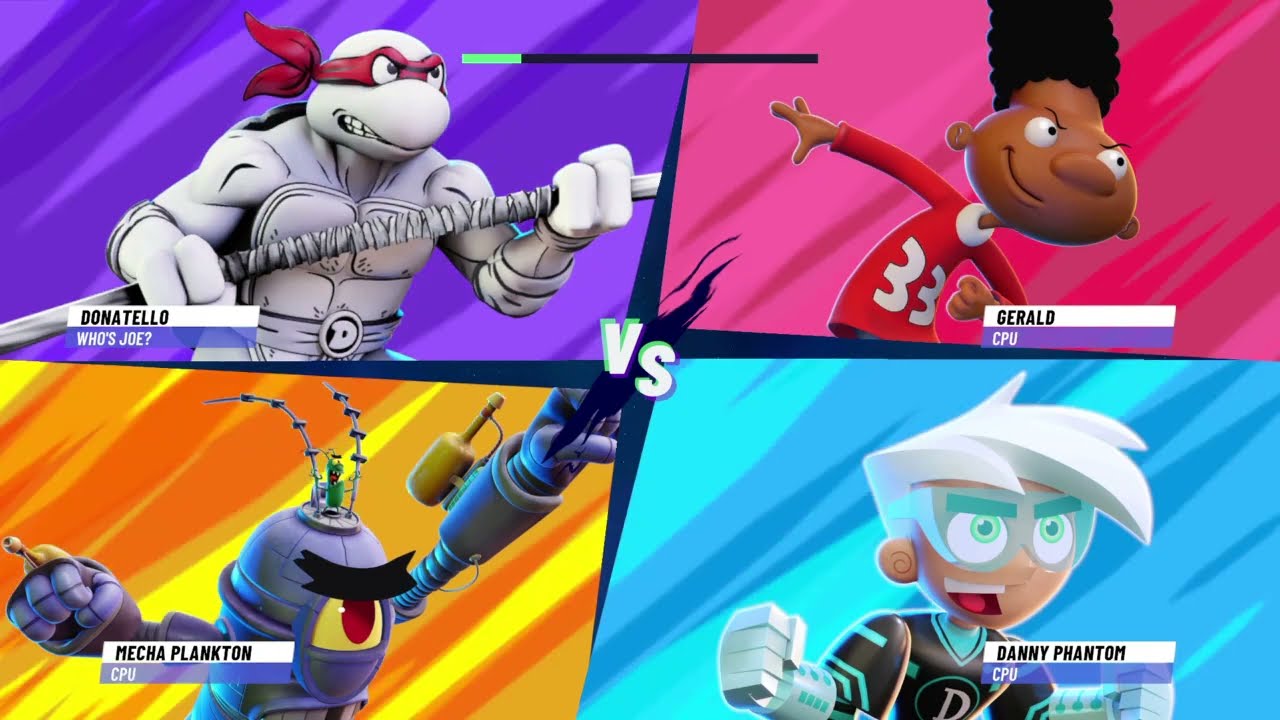 Donatello Vs Mecha Plankton Vs Danny Phantom Vs Gerald|Nickelodeon All-Star Brawl 2