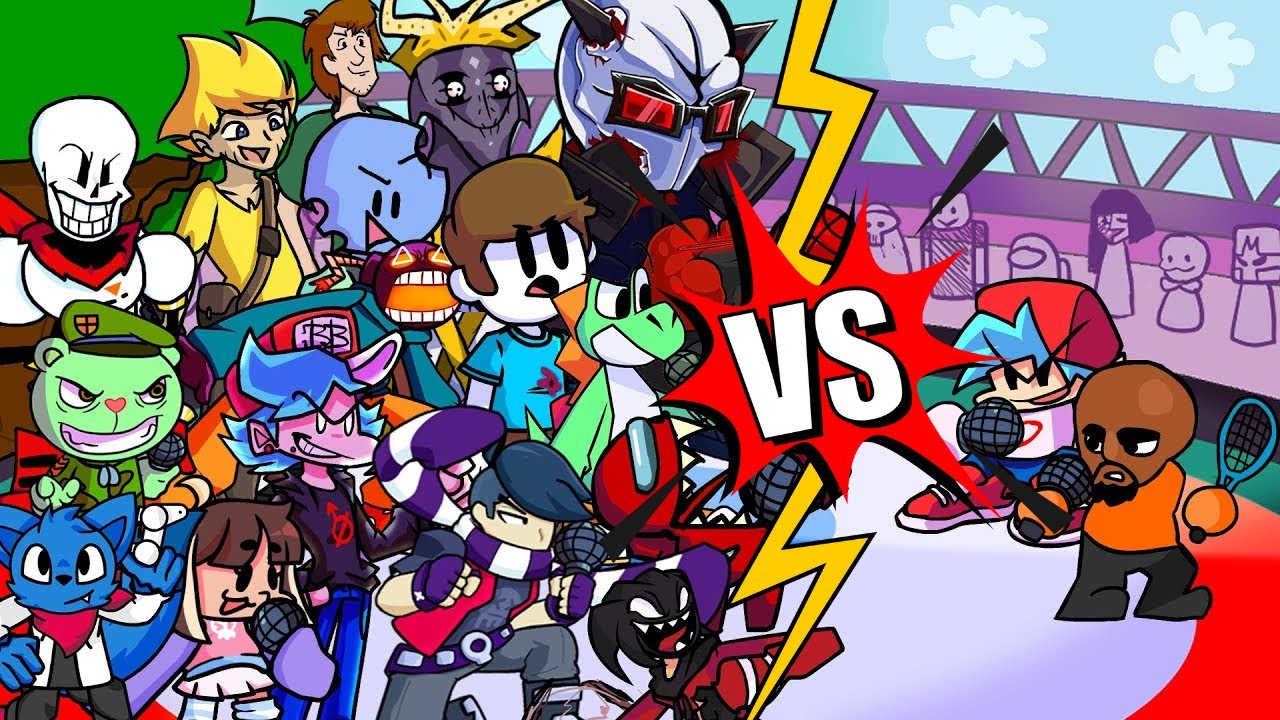 FNF Ruckus But   Different Characters Sing It Everyone Sings Ruckus