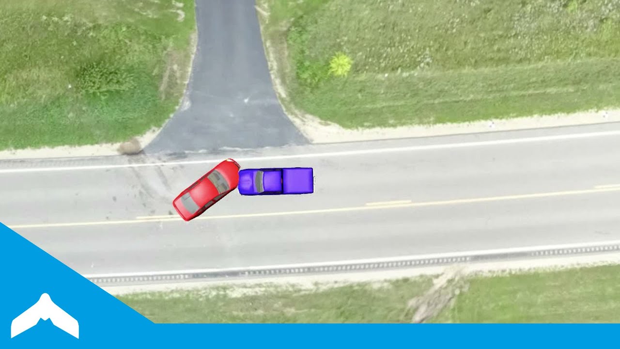 3D Crash Simulation Over a Drone-Produced Orthophoto