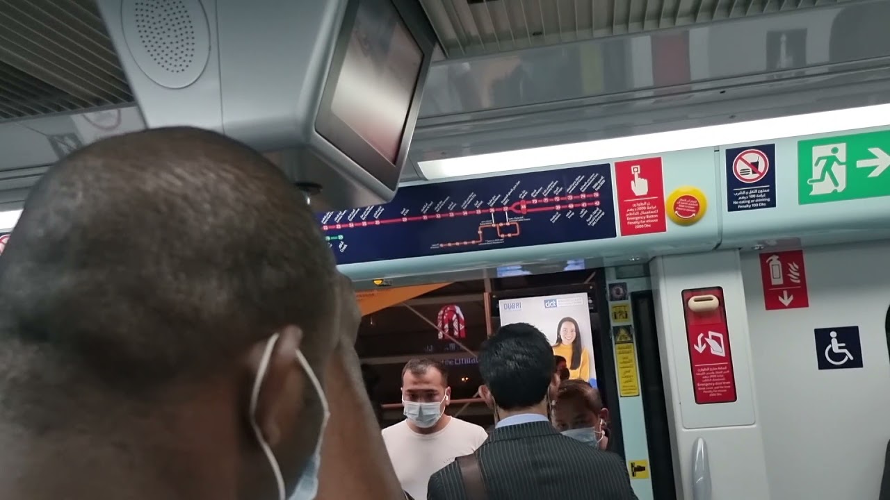 Dubai UAE metro ride: DMCC Metro Station to World Trade Center Metro Station (Red Line Route)