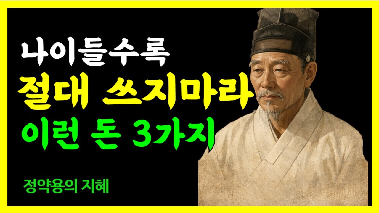 정약용의 지혜》 나이 들수록 절대 쓰지 말아야 할 돈 3가지 | 노후자금 지키는 법 | 통장 0원 만드는 실수