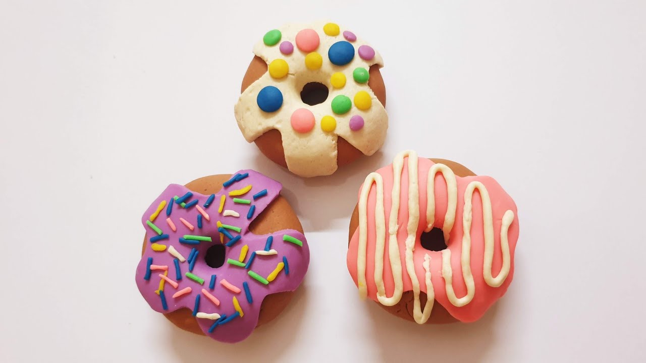 How to make Donuts from clay | clay modelling | Polymer clay donuts