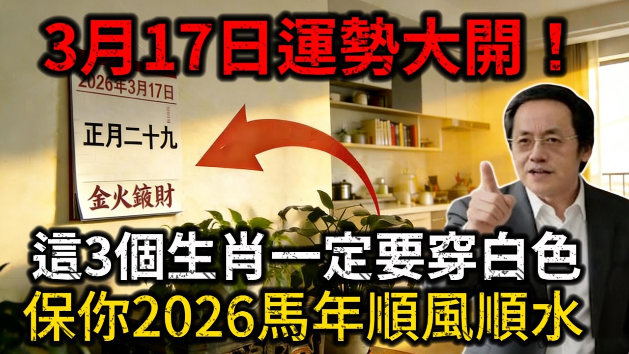 倪海廈：3月17日金火鎖財日！這4大生肖穿紅必暴富，這3個生肖穿白才能保命護財！#倪海廈 #生肖運勢 #黄帝内经#十二生肖