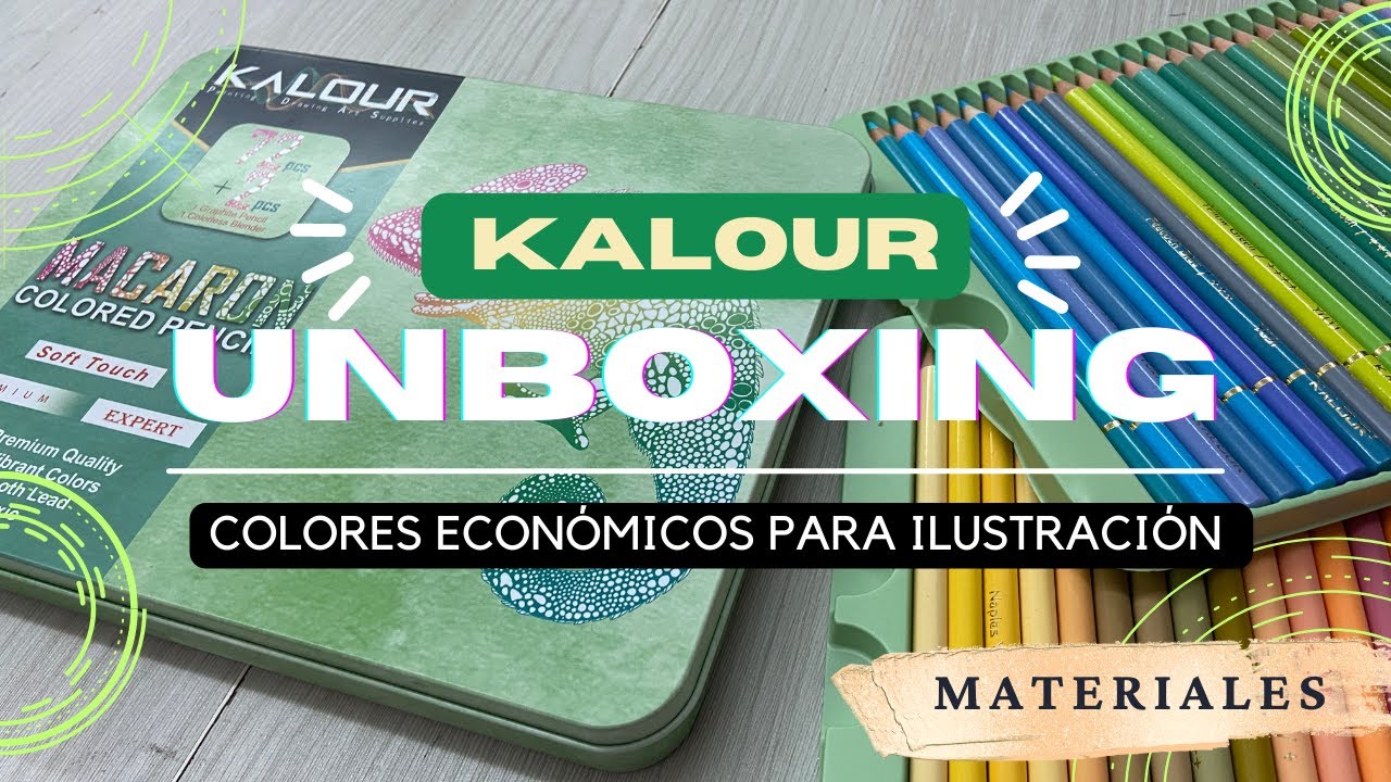 Colores KALOUR  72 pzas en tonos PASTEL// primeras impresiones/ lápices low cost para ilustración