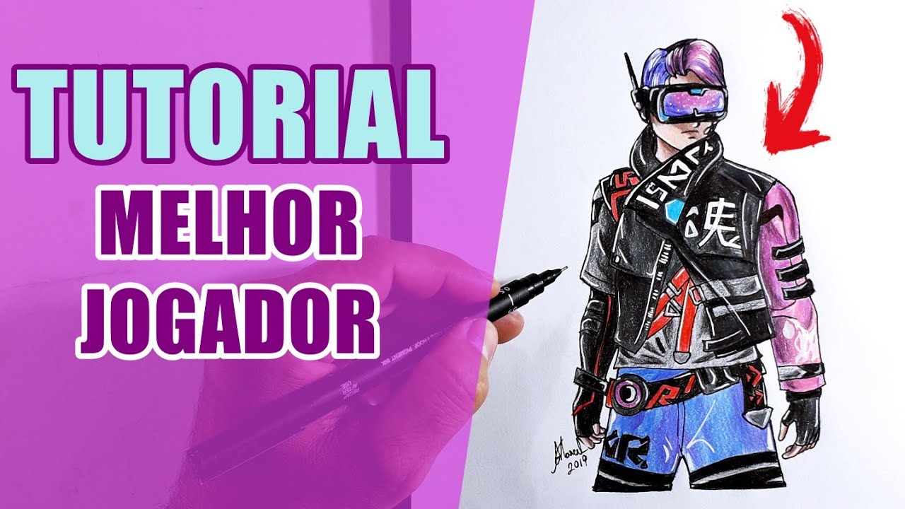 COMO DESENHAR A SKIN MELHOR JOGADOR FREE FIRE - Cómo Dibujar Free Fire