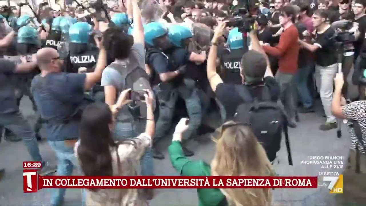 Roma, manifestazione pro Palestina: scontri alla Sapienza