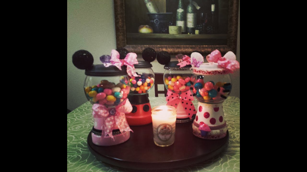 DIY Mickey and Minnie,Hello Kitty Gumball Pot's. Part One