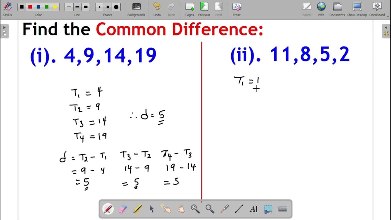 ARITHMETIC PROGRESSION: How to find common difference in an arithmetic sequence part 1