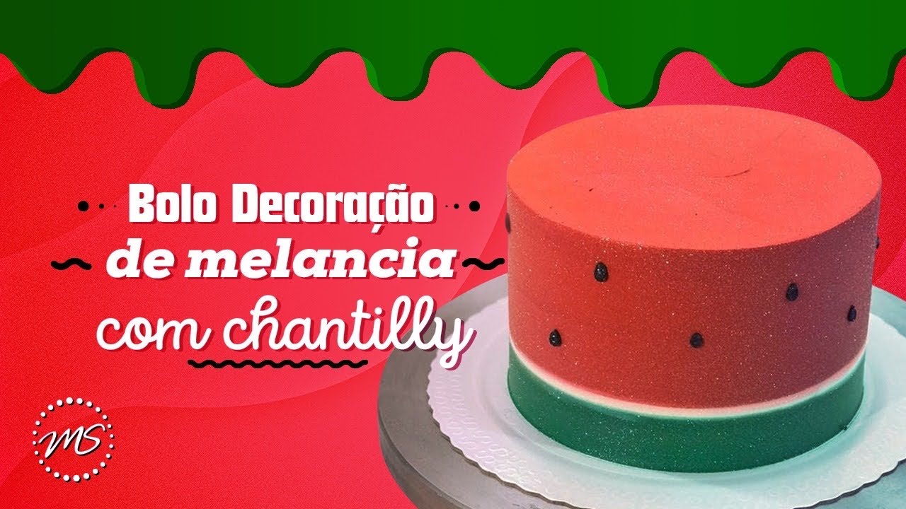 Bolo tropical de melancia em Chantilly