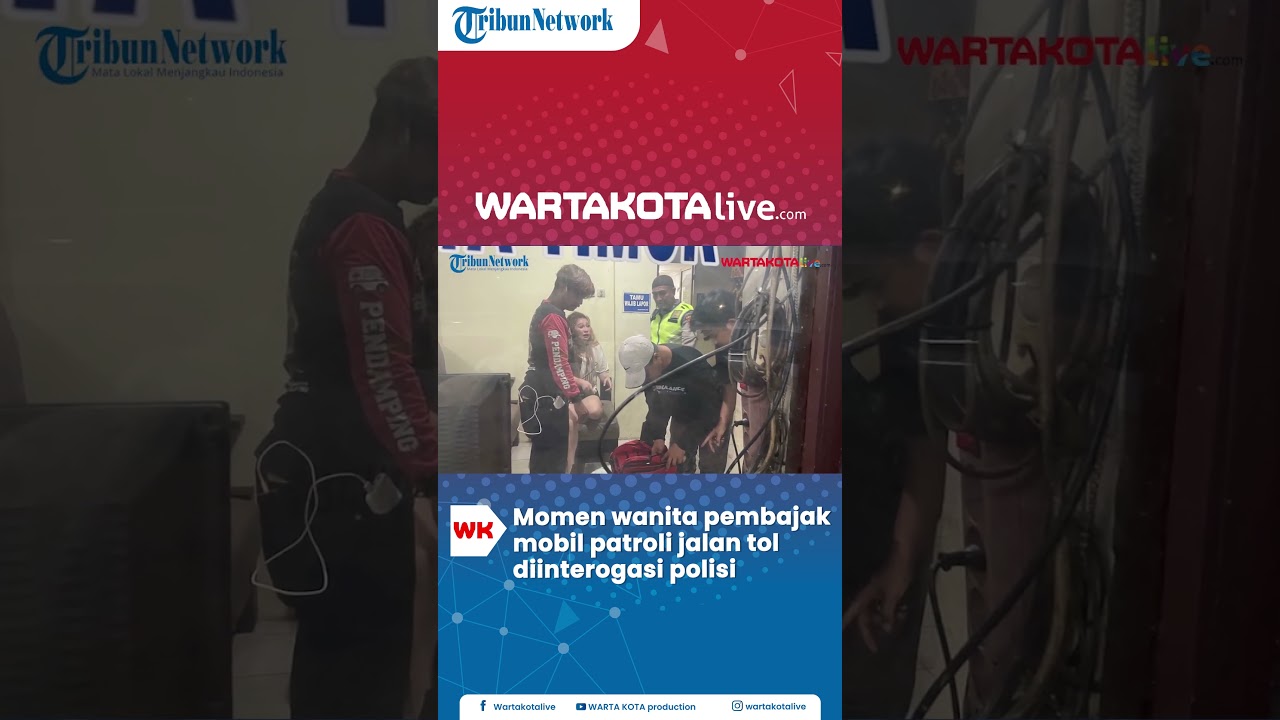 Momen Wanita Berambut Pirang Naik Kap dan Diamankan Polisi Usai Bajak Mobil Patroli