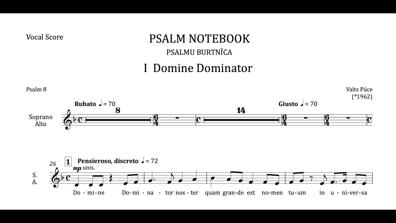 Psalmu Burtnīca / Psalm Notebook parts I, III, IV  - Valts Pūce
