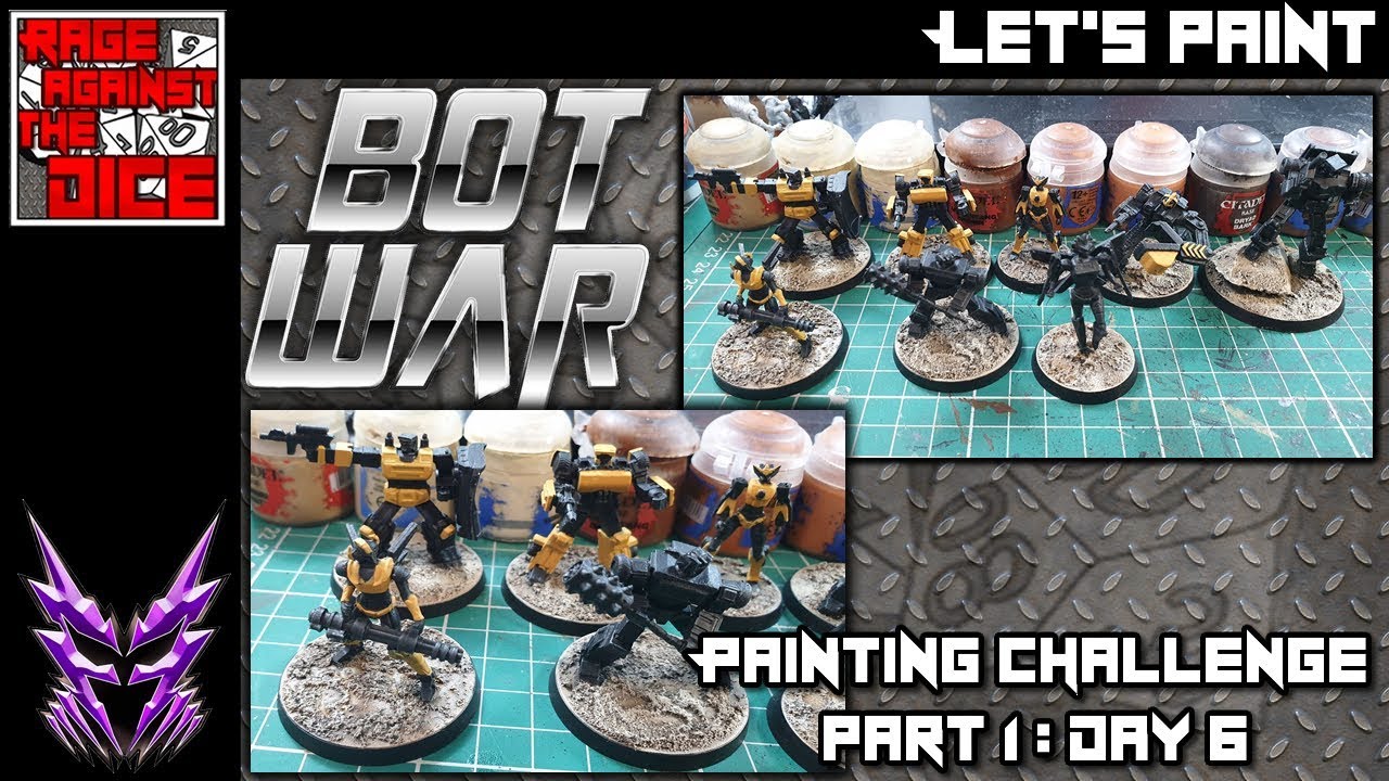Bot War Paint challenge: part 1: day 6 Blocking in the yellow & losing the will to live