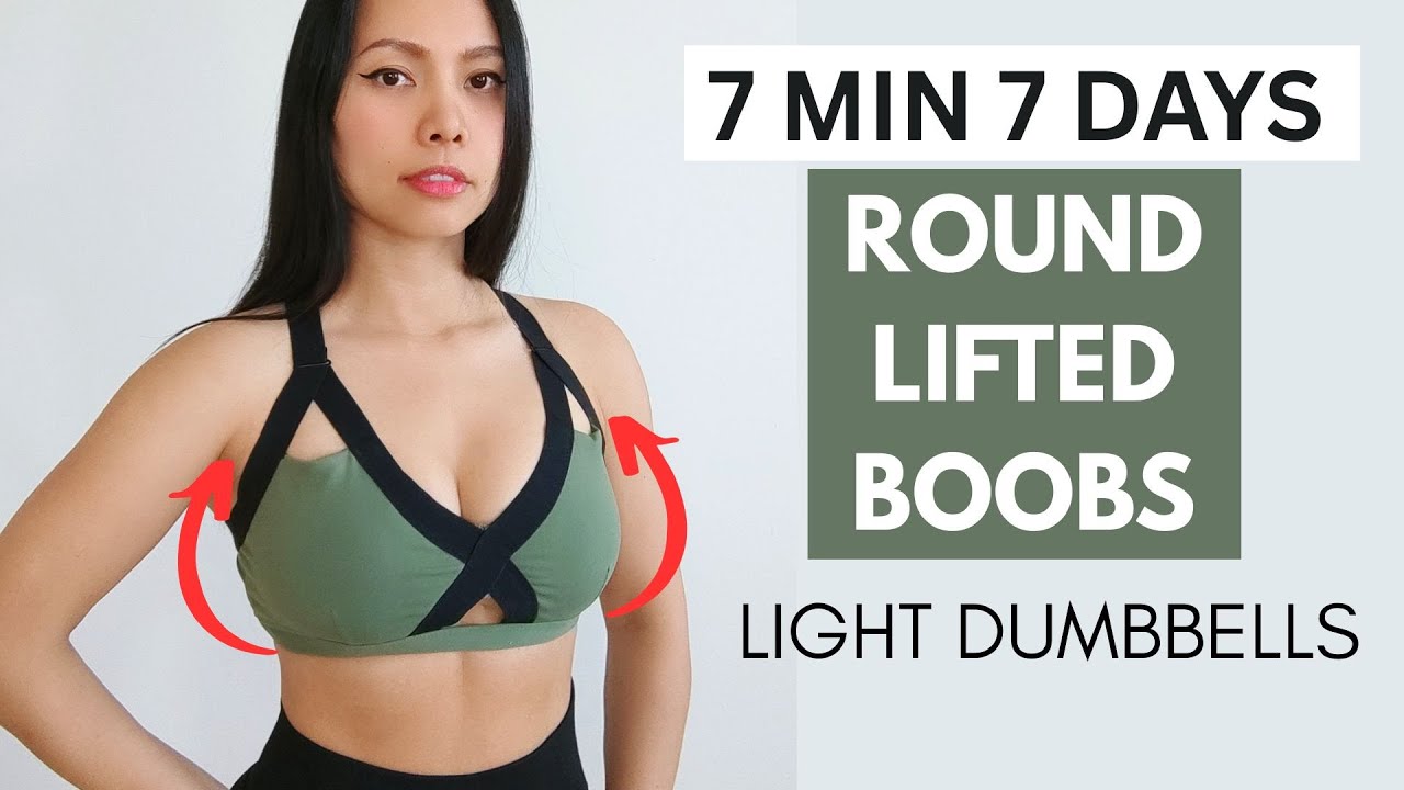 7 Min 7 Days Round Lifted Breasts, Reduce Sagging, Tighten Skin, Light Dumbbells/ Water Bottles