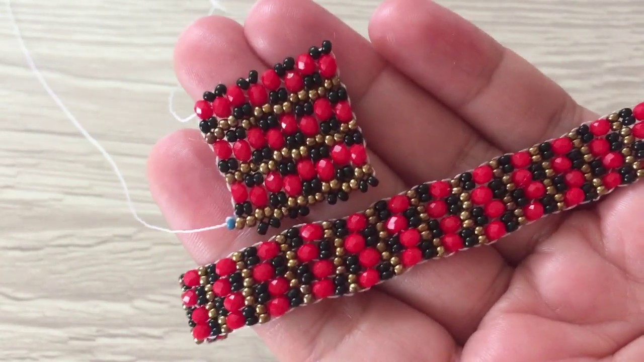 Çiftli Peyote Tekniğiyle Kristal Boncuklu Şık Bileklik Yapımı