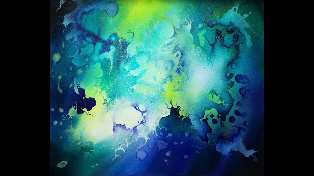Peinture Acrylique Abstraite - Technique de taches d'eau