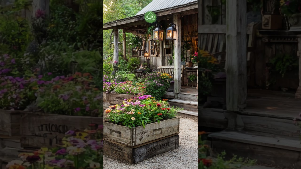 Vintage Rustic Garden &mdash; Budget DIY with Recycled Finds