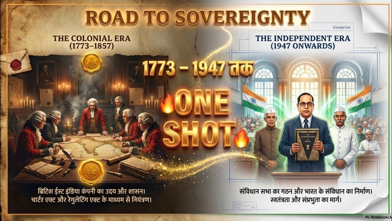 भारत का संवैधानिक विकास 1773 से 1950 तक | Regulating Act से संविधान लागू होने तक History in One Shot