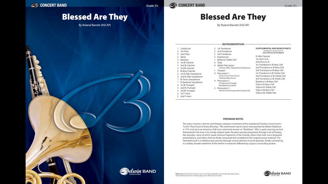Blessed Are They, by Roland Barrett – Score & Sound