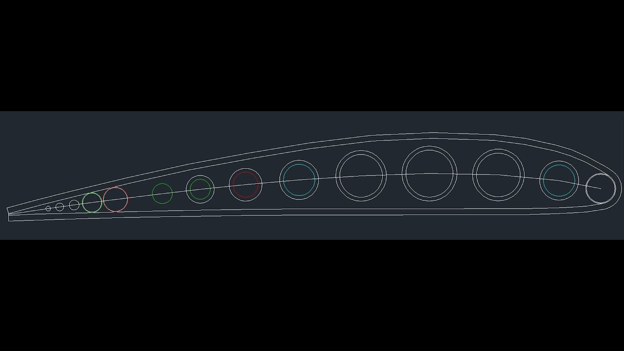 Dibujo de perfil aerodinámico en Cad