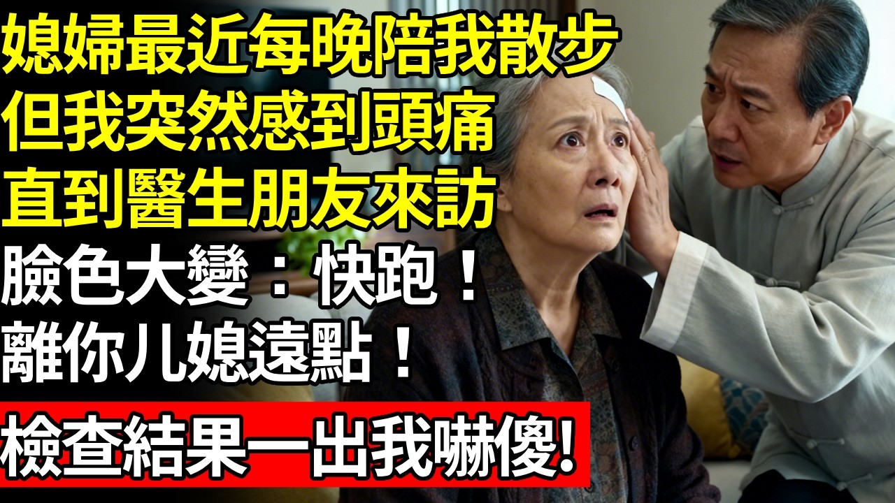 媳婦這半月每晚陪我散步，但我卻突然感到頭疼，直到醫生朋友來訪，神色大變：她不是陪你散步！抽血結果一出我徹底嚇傻，竟然...# 養老 #人間家事# 晚年真相#不肖子孫