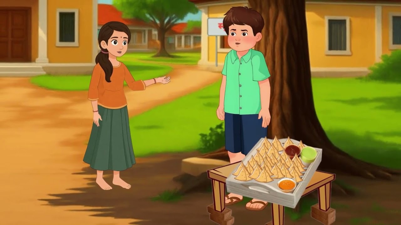 हिंदी कहानी: लालची पंडित और समोसे वाला // #cartoon #hindi #story  | #moralstories  #animatedstory //