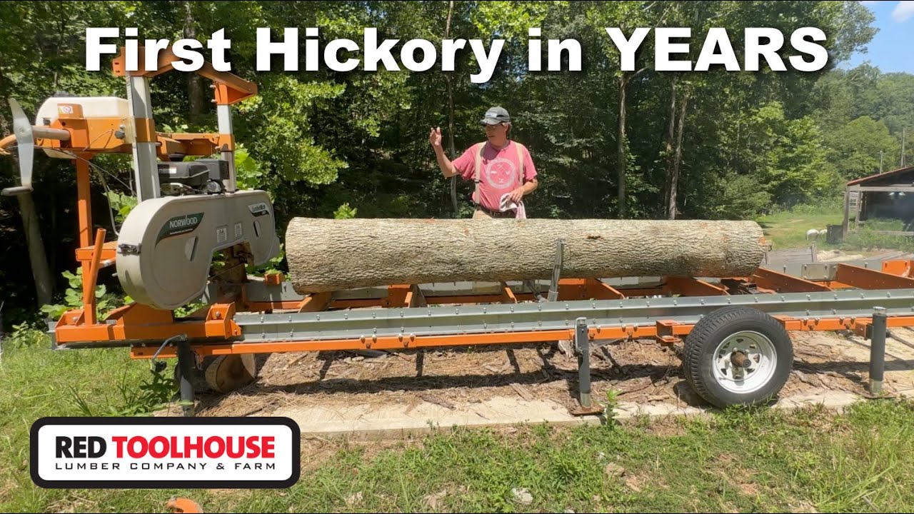 Sawmilling Mockernut Hickory on the Mill Using NEW Stellite-tipped blades (Part 2 of 2)