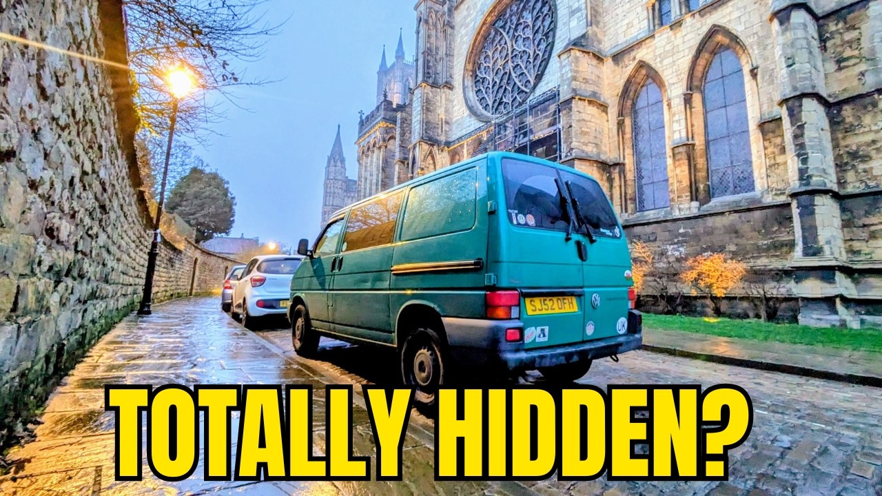 Risky Winter Urban Stealth Camp Outside Lincoln Cathedral