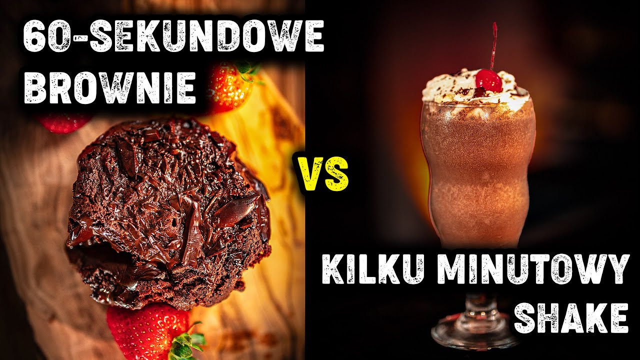 NAJKRÓTSZE PRZEPISY JAKIE ZROBIŁEM - 60-SEKUNDOWE BROWNIE VS KILKUMINUTOWY SHAKE - Foxx Gotuje