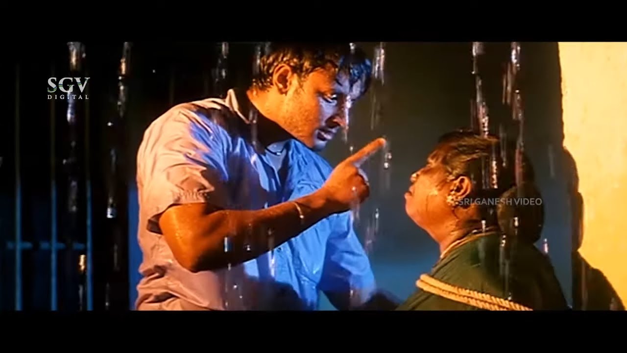 Darshan Comes To Shave Rachamma's Daughter Head Scene | Kitty Kannada Movie | Aviansh, Bhavya