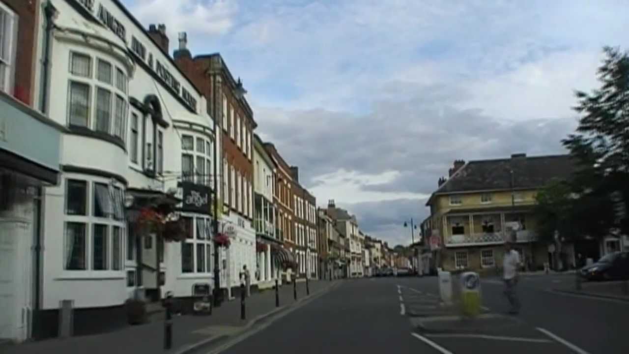 Driving On Worcester Road, High Street & Broad Street, Pershore Worcestershire England 1st July 2011
