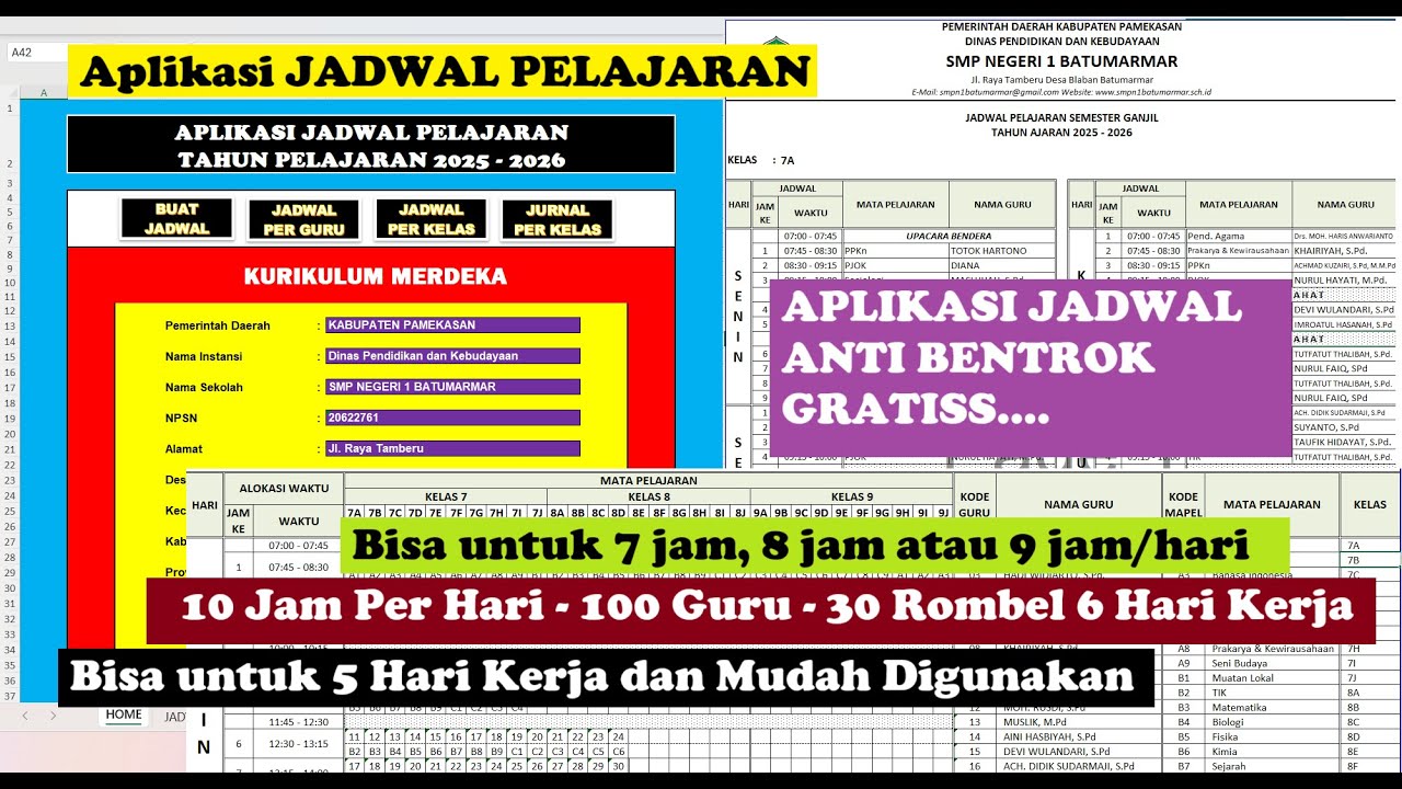 Aplikasi Jadwal Pelajaran Anti Bentrok V3.2 Full TA 2025-2026