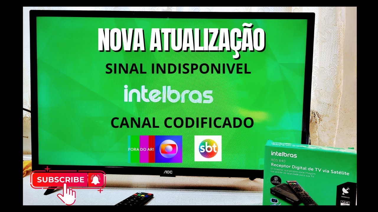 NOVA ATUALIZAÇÃO RECEPTOR INTELBRAS RDS 840 GLOBO SINAL INDISPONIVEL E03 SBT CANAL CODIFICADO 22 200