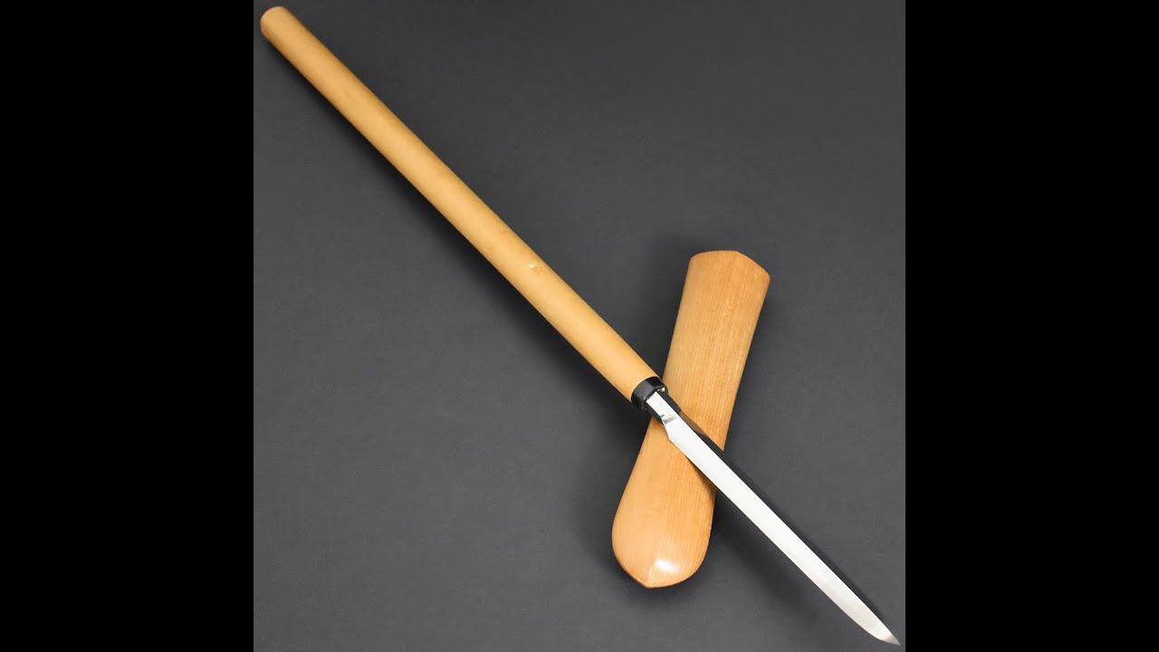 03722 ANTIQUE NIHONTO JAPANESE SAMURAI KATANA SWORD SPEAR YARI SHIMOSAKA 下坂 signed w/SHIRASAYA