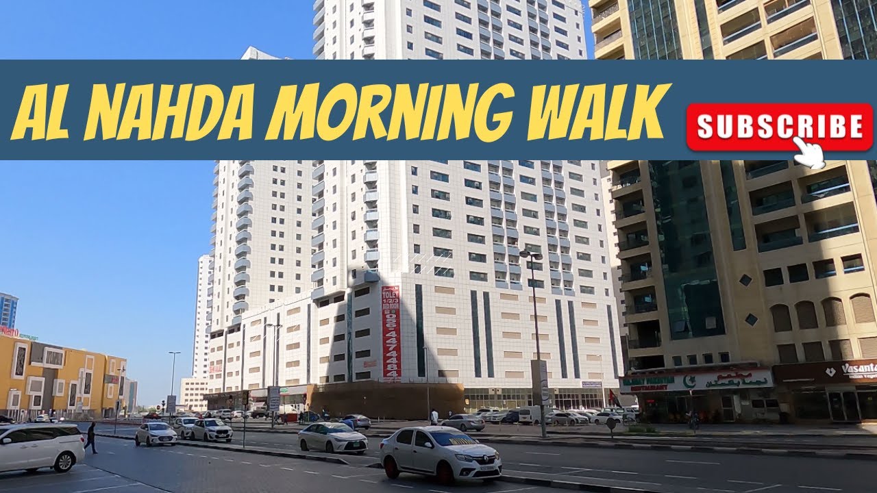 Morning Walk in Al Nahda Sharjah. The natural views of people and the town