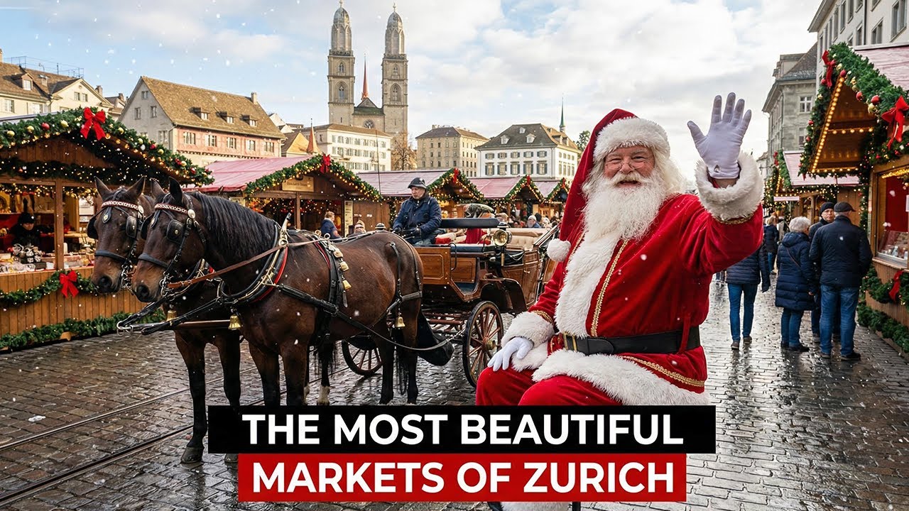 ⭐ The most Beautiful Markets of Zurich 🇨🇭  Magical Walk Through Old Town & Festive Streets 🎄